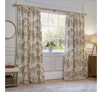 Voyage Maison Voyage Mariposa Fully Lined 100% Cotton Printed Pencil Pleat Curtain Pair, Cream, (W) 229 X (D) 229Cm