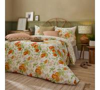 Voyage Maison Voyage Peach Harvest 100% Cotton Printed Duvet Cover Set, Orange, King