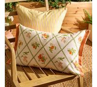 Voyage Maison Voyage Peach Trellis Printed Outdoor Polyester Filled Cushion, Orange, 40 X 60Cm