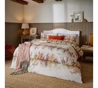 Voyage Maison Wilderness Duvet Cover Set - Woodland Forest Stag Reversible 100% Tumbled Cotton Bedding (Plum - Double)