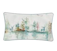 Voyage Maison Wilderness Topaz Outdoor Cushion - Water-Resistant British Woodland Watercolour Landscape (Teal - 30x50cm)