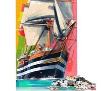Voyage of The Grand Ship Creative Square Jigsaw Puzzles for Adults And Wooden Puzzles Educational Game for Adult 1000pcs (75x50cm)
