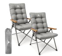 Voyager 2 Pack Luxury Camping Folding Chair - 150kg Load Capacity, Easy Setup in Grey Voyager Grey 2 Pack