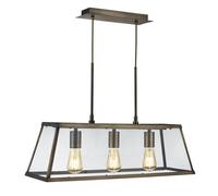 voyager 3 lights clear glass bar pendant light in antique brass