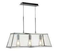 voyager 3 lights clear glass bar pendant light in chrome