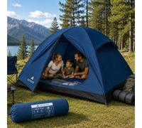Voyager 3 Man Tent - Waterproof, Windproof, Quick Setup (225x185x120cm) in Navy | Size: 225 x 185 x 120 cm Voyager Navy 225 x 185 x 120 cm