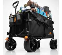 Voyager Heavy duty Camping Wagon 300L - Compact Folding Utility Trolley with All Terrain Wheels - 150kg Weight Capacity - Portable Collapsible Cart for Camping, Festivals, Beach & Outdoor Use