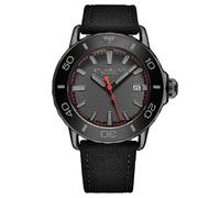 Stuhrling Original Men's Voyager Watch Nylon Strap Water Resistant Quartz 44mm, Black