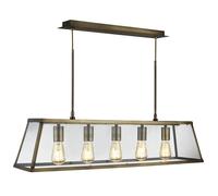 voyager 5 lights clear glass bar pendant light in antique brass