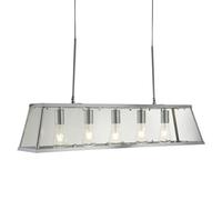 voyager 5 lights clear glass bar pendant light in chrome