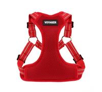 Best Pet Supplies Voyager Adjustable Dog Vest Harness Breathable No Pull Harness for Small, Medium, Large Dogs, Heavy Duty Harness for Walking, Jogging, Easy Step-in, Reflective Stripes - (Red), L