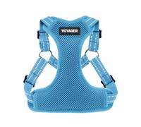 Voyager Adjustable Dog Harness with Reflective Stripes by Best Pet Supplies, Heavy-Duty Full Body No Pull Vest with Leash D-Ring, Breathable, Baby Blue, size S
