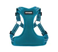 Best Pet Supplies Voyager Adjustable Dog Harness with Reflective Stripes for Walking, Jogging, Heavy-Duty Full Body No Pull Vest with Leash D-Ring, Breathable All-Weather - Harness (Turquoise), S