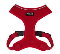 Voyager Aerolite No Pull Mesh Dog Harness with Lightweight, Soft, Breathable, Reflective Stitching, and Adjustable Straps for Walking, Running, Training, Heavy Duty and Durable - Red, M