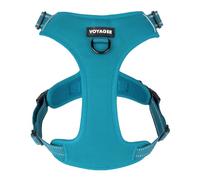 Voyager Dog Harness Dual Leash Attachment No-Pull Control Adjustable Soft but Strong Pet Harness for Medium and Large Dogs with 3M Reflective Technology - Turquoise, L (Chest: 25 - 30")