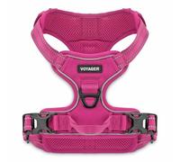 Voyager Dog Harness Dual Leash Attachment No-Pull Control Adjustable Soft but Strong Pet Harness for Medium and Large Dogs with 3M Reflective Technology - Fuchsia, L (Chest: 25 - 30")