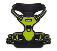 Voyager Dog Harness Dual Leash Attachment No-Pull Control Adjustable Soft but Strong Pet Harness for Medium and Large Dogs with 3M Reflective Technology - Lime Green, L (Chest: 25 - 30")