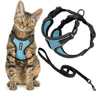Voyager Escape Proof Cat Harness and Leash Set with Reflective Stitching, Neoprene Handle 5ft - Supports Small, Medium and Large Cats, Kittens for Walking by Best Pet Supplies - BT-Baby Blue, S