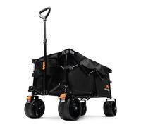 Voyager Heavy duty Camping Wagon 120L - Compact Folding Utility Trolley with All Terrain Wheels - 150kg Weight Capacity - Portable Collapsible Cart for Camping, Festivals, Beach & Outdoor Use