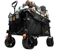 Voyager Heavy duty Camping Wagon 300L - Compact Folding Utility Trolley with All Terrain Wheels - 150kg Weight Capacity - Portable Collapsible Cart for Camping, Festivals, Beach & Outdoor Use