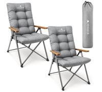 Voyager Luxury Camping Chair 150kg Load Capacity, Portable & Comfortable Stable Folding Chair with Innovative Design, 2 Pack