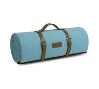 Voyager Picnic Blanket - Green Herringbone Extra Large Outdoor Rug 200x200cm - Waterproof & Sandproof Mat for 6-8 People - Foldable with Handle - Stylish Camping & Beach Blanket