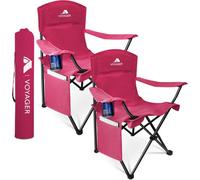 Voyager Pouch Folding Camping Chair 2 Pack, Lightweight With Pocket, Holds Up To 120Kg Each, Easy To Transport