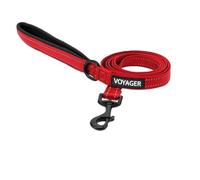 Voyager Reflective Dog Leash with Neoprene Handle, 6ft Long, Supports Small, Medium, and Large Breed Puppies, Cute and Heavy Duty for Walking, Running, and Training - Red, L