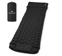 Voyager Single Sleeping Pad Ergonomic Durable 40D Nylon Tpu Easy Inflation Deflation Compact & Lightweight, Black