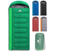 Voyager Sleeping Bag for Adults - Lightweight & Compact, Versatile 3-4 Season Temperature, Spacious Design, Quality Material, Ideal for Camping & Backpacking - 190x30x80cm - Green