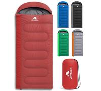 Voyager Sleeping Bag for Adults - Lightweight & Compact, Versatile 3-4 Season Temperature, Spacious Design, Quality Material, Ideal for Camping & Backpacking - 190x30x80cm - Red