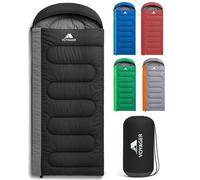 Voyager Sleeping Bag for Adults - Lightweight & Compact, Versatile 3-4 Season Temperature, Spacious Design, Quality Material, Ideal for Camping & Backpacking - 190x30x80cm- Black