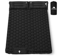 Voyager Sleeping Pad Ergonomic Design Durable 40D Nylon + TPU Easy Inflation/Deflation Compact & Lightweight, 2 Person, Black