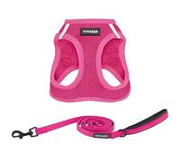 Voyager Step-in Air All Weather Mesh Harness and Reflective Dog 5 ft Leash Combo with Neoprene Handle, for Small, Medium and Large Breed Puppies by Best Pet Supplies - Leash Harness (Fuchsia), M