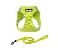 Voyager Step-in Air Cat Leash Harness Set - All Weather Mesh, Step in Vest Harness for Small and Large Cats by Best Pet Supplies - Lime Green, M (Chest 15-17")