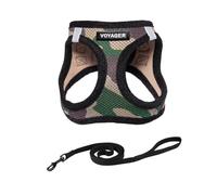 Voyager Step-in Air Cat Leash Harness Set - All Weather Mesh, Step in Vest Harness for Small and Large Cats by Best Pet Supplies - Army Base, S (Chest 14-16")