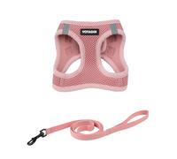 Voyager Step-in Air Cat Leash Harness Set - All Weather Mesh, Step in Vest Harness for Small and Large Cats by Best Pet Supplies - Pink, S (Chest 14-16")