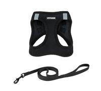 Voyager Step-in Air Cat Leash Harness Set - All Weather Mesh, Step in Vest Harness for Small and Large Cats by Best Pet Supplies - Black, XXS (Chest 12-13.5")