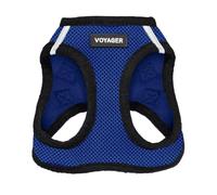 Voyager Step-in Air Dog Harness - All Weather Mesh, Reflective, No Pull Harness for Small, Medium Dogs, Cats - Secure with Hook & Loop Fastener, Buckle, Double D-Rings - Royal Blue/Black Trim, XS