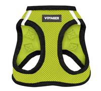 Voyager Step-in Air Dog Harness - All Weather Mesh, Reflective, No Pull Harness for Small, Medium Dogs, Cats - Secure with Hook & Loop Fastener, Buckle, Double D-Rings - Lime Green/Black Trim, L