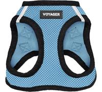 Voyager Step-In Air Dog Harness - All Weather Mesh, Reflective, No Pull Harness for Small, Medium Dogs, Cats - Secure with Hook & Loop Fastener, Buckle, Double D-Rings - Baby Blue/Black Trim, XS
