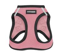 Voyager Step-In Air Dog Harness by Best Pet Supplies - All Weather Mesh Step in Vest Harness for Small and Medium Dogs, Pink/Black Trim, size L - Chest: 18 - 20.5"