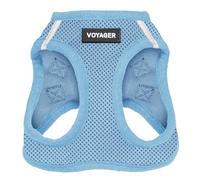 Voyager Step-in Air Dog Harness - All Weather Mesh, Reflective, No Pull Harness for Small, Medium Dogs, Cats - Secure with Hook & Loop Fastener, Buckle, Double D-Rings - Baby Blue, L