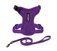 Voyager Step-in Lock Cat Harness and Reflective Cat Leash with Neoprene Handle by Best Pet Supplies - Supports Small, Medium and Large Breed Cats, Purple, size XS - 5ft