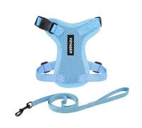 Voyager Step-in Lock Cat Harness and Reflective Cat Leash with Neoprene Handle by Best Pet Supplies - Supports Small, Medium and Large Breed Cats, Baby Blue, size XS - 5ft
