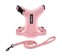 Voyager Step-in Lock Cat Harness and Reflective Cat Leash with Neoprene Handle by Best Pet Supplies - Supports Small, Medium and Large Breed Cats, Pink, size S - 5ft