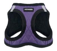 Voyager Step-In Plush Dog Harness by Best Pet Supplies - Step In Vest Harness for Small and Medium Dogs, Soft Plush, Purple Faux Leather, size XL - Chest: 20.5 - 23"
