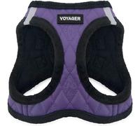 Voyager Step-In Plush Dog Harness - Soft Plush, Step In Vest Harness for Small and Medium Dogs by Best Pet Supplies - Purple Faux Leather, S (Chest: 14.5-16")