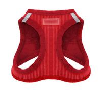 Voyager Step-In Plush Dog Harness by Best Pet Supplies - Step In Vest Harness for Small and Medium Dogs, Soft Plush, Red Corduroy, size M - Chest: 16 - 18"