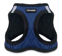 Voyager Step-In Plush Dog Harness - Soft Plush, Step In Vest Harness for Small and Medium Dogs by Best Pet Supplies - Harness (Royal Blue Faux Leather), M (Chest: 16-18")